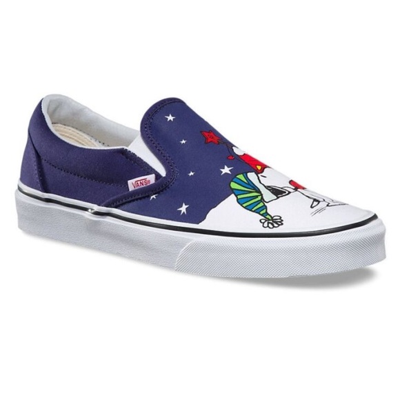 VANS Peanuts x Classic Slip-on Xmas Tree' slip on sneakers size 3.5 - Picture 1 of 13
